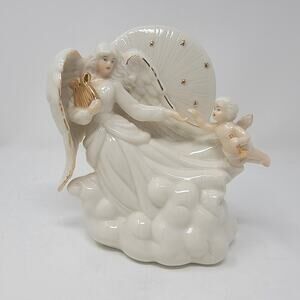 Vintage Avon Angel & Cherub Porcelain Figurine Gold Stars 1998 Avon